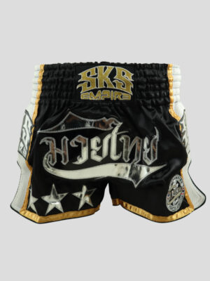 SKS Muaythai Fighting (Black/Silver white) Shorts
