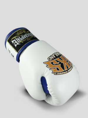 SKS Velcro Boxing Gloves Two-Tone (White/Blue)