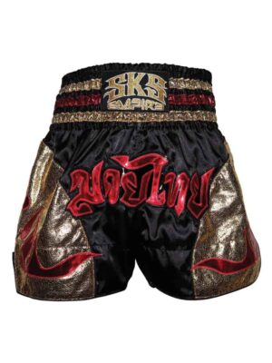 SKS Fire Muaythai Short (Black/Gold/Red)