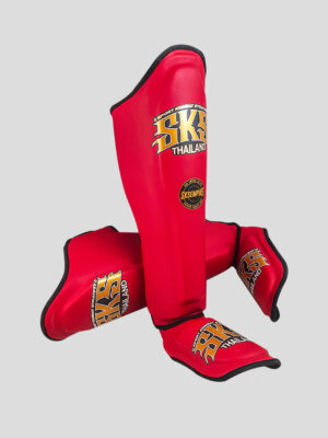 SKS Shin guards (Red) Synthetic Leather