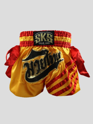 SKS มวยไทย Two-Tone (Yellow/Red) Short