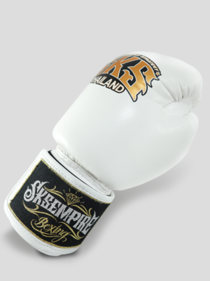 SKS Velcro Boxing Gloves (White)