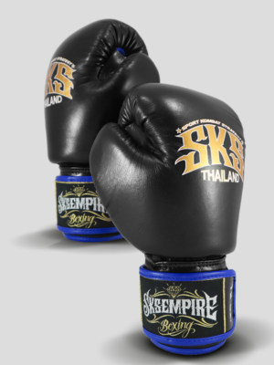 SKS Velcro Boxing Gloves Two-Tone (Black/Blue) Glove Intro Page