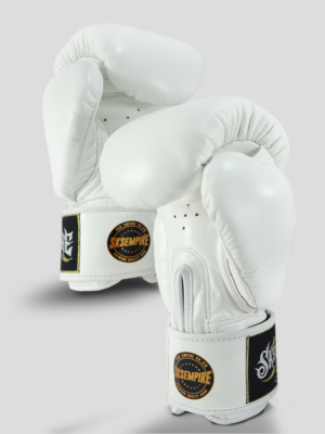 SKS Velcro Boxing Gloves (White)