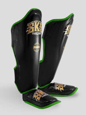 SKS Shin guards Two-Tone (Black/Green) PROTECTIVE GEAR INTRO PAGE
