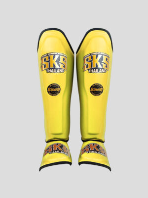 SKS Shin guards (Yellow) Synthetic Leather