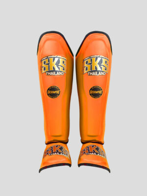 SKS Shin guards (Orange) Synthetic Leather