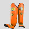 SKS Shin guards (Orange) Synthetic Leather