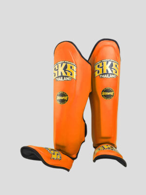 SKS Shin guards (Orange) Synthetic Leather