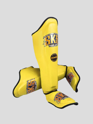 SKS Shin guards (Yellow) Synthetic Leather