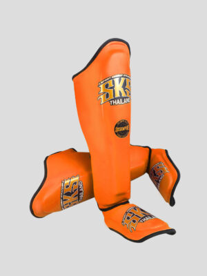 SKS Shin guards (Orange) Synthetic Leather