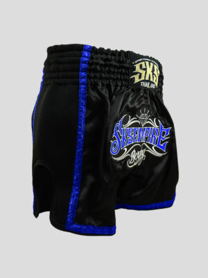 SKS Empire Retro Muaythai Thai Shorts (Thai Graphic Rim)-Blue