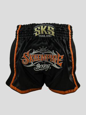 SKS Empire Retro Muaythai Thai Shorts (Thai Graphic Rim)-ORANGE