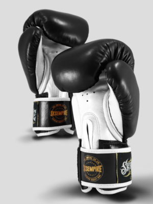 SKS Velcro Boxing Gloves Two-Tone (Black/White)