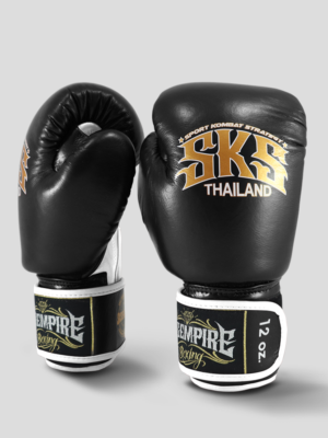 SKS Velcro Boxing Gloves Two-Tone (Black/White)