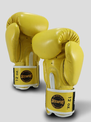 SKS Velcro Boxing Gloves (Light Yellow)