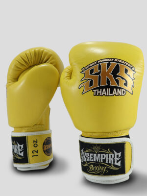 SKS Velcro Boxing Gloves (Light Yellow)